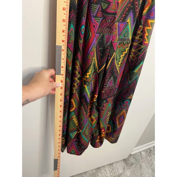 Vtg Nicole Elizabeth Sleeveless Jumper Diamond Pattern Multi Sz SM - Picture 3 of 7